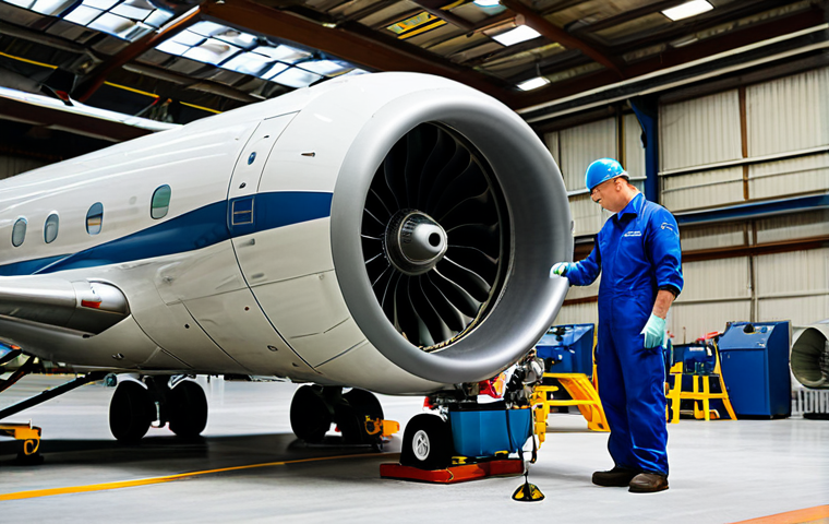 **Prompt:** "A professional aircraft maintenance technician in appropriate attire, fully clothed, inspecting a jet engine in a well-lit hangar, tools neatly organized nearby, safe for work, perfect anatomy, natural proportions, professional, modest, family-friendly."