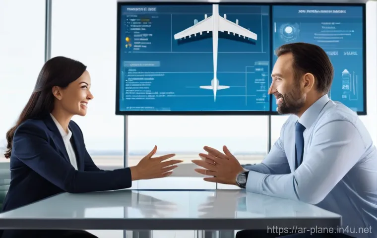 항공정비사와 협력 업체 관계 관리 - **Prompt:** A dynamic, futuristic visualization of a global aircraft parts supply chain. The image f...