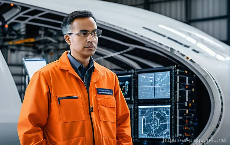 항공정비사 초봉과 상승 가능성 - **Prompt:** A diverse group of aircraft maintenance trainees, including men and women aged 20-30, ar...