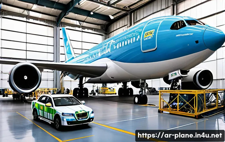 항공정비사와 항공기 엔진 유지보수 - A highly detailed scene inside a modern aircraft maintenance hangar in the Middle East, featuring sk...