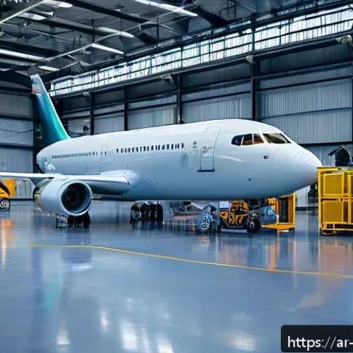 항공정비사와 기체 손상 복구 - A high-tech aircraft maintenance hangar featuring engineers using advanced ultrasonic imaging equipm...